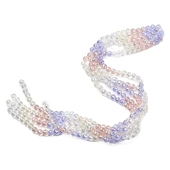 (52) Непрозрачная лаванда Стеклянные бусины с гальваническим покрытием , круглые, граненый(32 граненый), градиент цвета, разноцветные, 6 мм, отверстие : 1.2 мм, около 61 шт / нитка, 12.60'' (32 см)