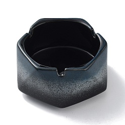 Cadet Blue Porcelain Ashtray, Home Office Tabletop Decoration, Hexagon, Cadet Blue, 100x95x55mm