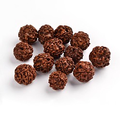 Chocolate Undyed & Natural Wood Beads, Round, Chocolate, 16~20x18~21mm