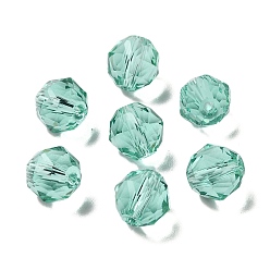 Средний Аквамарин Стекло k9 стекло, имитация Австрийские кристаллические шарики, граненые, круглые, средний аквамарин, 8 мм, отверстие : 1 мм
