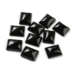 Black Onyx Natural Black Onyx Cabochons, Dyed & Heated, Rectangle, 10x8x3.5mm