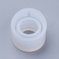 White Transparent DIY Ring Silicone Molds, Resin Casting Molds, For UV Resin, Epoxy Resin Jewelry Making, Teardrop Shape, Size 7, White, 28x24x13mm