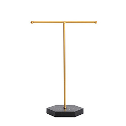 Black T Shaped Iron Earring Display Stand, Jewelry Displays Stands, with Wooden Pedestal, Black, 10x18.5x26cm