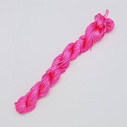 Magenta Nylon Thread, Nylon Jewelry Cord for Custom Woven Bracelets Making, Magenta, 1mm, about 26.24 yards(24m)/bundle, 10bundles/bag, about 262.46 yards(240m)/bag