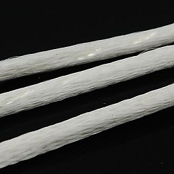 White Nylon Cord, Satin Rattail Cord, for Beading Jewelry Making, Chinese Knotting, White, 2mm, about 50yards/roll(150 feet/roll)