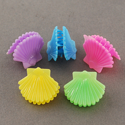 Mixed Color Acrylic Claw Hair Clips, Shell, Mixed Color, 16x20mm