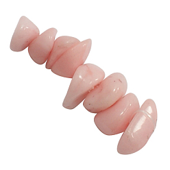 Pink Natural White Jade Beads Strands, Dyed, Chip, Pink, about 8~18mm wide, hole: 1.5mm, about 33 inch