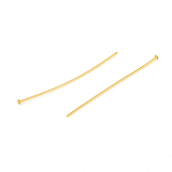 Golden 304 Stainless Steel Flat Head Pins, Golden, 35x0.6mm, Head: 1.4mm
