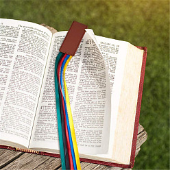Colorful Polyester Ribbon Markers, Bible Ribbon Bookmark, Imitation Leather Bookmark, Colorful, 370x30mm