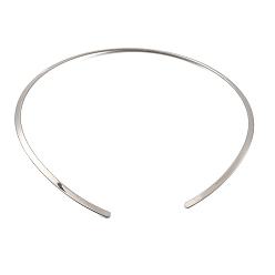Нержавеющая Сталь Цвет 202 колье-чокер из нержавеющей стали, жесткое ожерелье для женщин, цвет нержавеющей стали, внутренний диаметр: 5.55 дюйм (14.1 см), 4 мм