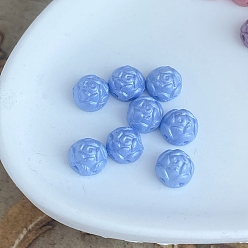 Cornflower Blue 10Pcs Opaque Czech Glass Beads, Rose, Cornflower Blue, 6mm