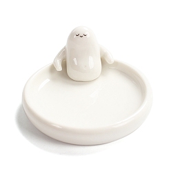 Белый Керамическая тарелка для украшений, лоток для хранения колец, , Серьги, белые, 8x4 см