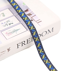 Морской Синий 50 ярдов небольшой свежий полиэстеровый треугольный жаккардовый ленты в этническом стиле, для этнических аксессуаров одежды, Marine Blue, 1/2 дюйм (12 мм)