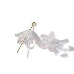 Разноцветный Прозрачные колпачки акриловая бисера, Цветок лилии, Радуга цветов, красочный, 16x13 мм