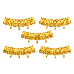 Matte Gold Color Hollow Alloy Curved Tube Bails, Loop Bails, Hanger Links, Matte Gold Color, 9.5x23.5x5mm, Hole: 1.4mm, Inner Diameter: 3mm