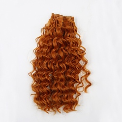 Sienna High Temperature Fiber Long Instant Noodle Curly Hairstyle Doll Wig Hair, for DIY Girl BJD Makings Accessories, Sienna, 7.87~9.84 inch(20~25cm)
