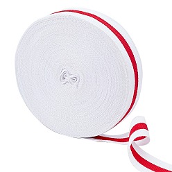 Red Flat Striped Grosgrain Polyester Ribbons, Webbing Garment Sewing Accessories, Red, 25mm