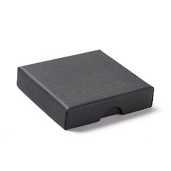 Black Paper with Sponge Mat Necklace Boxes, Square, Black, 7x7x1.65cm, Inner Diameter: 6.3x6.3x1cm