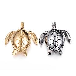 Mixed Color 304 Stainless Steel Big Pendants, Sea Turtle, Mixed Color, 51x47x18mm, Hole: 6x10mm