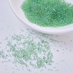 Dark Sea Green Bubble Beads, DIY 3D Nail Art Decoration Mini Glass Beads, Tiny Caviar Nail Beads, Dark Sea Green, 0.6~3mm, about 450g/bag