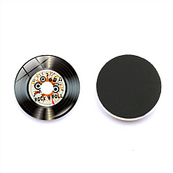 Beige Autocollant magnétique de réfrigérateur en résine multifonction mignon, aimants de réfrigérateur, forme de disque vinyle, beige, 30mm