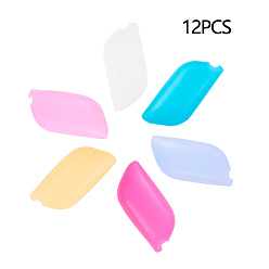 Mixed Color Silicone Portable Toothbrush Case, Mixed Color, 60x26x19mm, 12pcs/set
