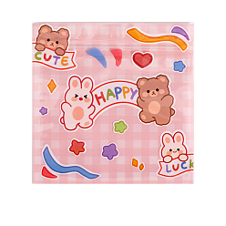 Other Animal Пластиковые термосвариваемые пакеты для закусок с застежкой-молнией, квадратные мешочки для конфет с печеньем, для выпечки печенья фасовочные пакеты, животное рисунок, 135x135 мм