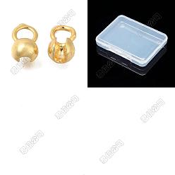 Real 18K Gold Plated 30Pcs Brass Bead Tips, Calotte Ends, Real 18K Gold Plated, 6x4, Hole: 1.5mm