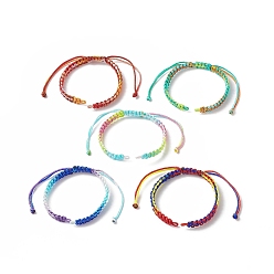 Mixed Color Gradient Color Polyester Cord Braided Bracelets, for Adjustable Link Bracelet Making, Mixed Color, 11-5/8x1/4 inch(29.4x0.6cm), Hole: 3mm