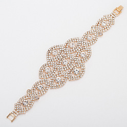 Золотой Сверкающий свадебный хрустальный браслет для аксессуаров свадебного платья