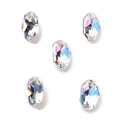 Лунный Свет K 9 кабошоны из стеклянного страза, задние и задние, овальные, лунный свет, 4x2.7x2 мм