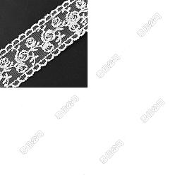 Белый Лента из цветочного кружева с добавлением молочного волокна, кружевная отделка для украшения одежды, белые, 1-3/8 дюйм (35 мм)