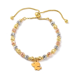 Собака Браслеты из латуни, с 304 подвесками из нержавеющей стали, собака, 10-5/8 дюйм (27 см), Кулон : 12x8x1.5 мм