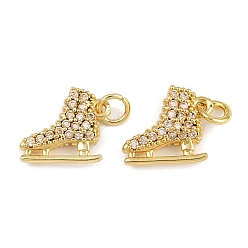 лаванда Латунные микро проложить кубического циркония прелести, коньки, с целью перехода в кольце, стойки покрытие, без кадмия и без свинца, долговечный, золотые, лаванда, 11.5x13x4 мм, отверстие : 3 мм