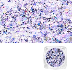 Lilac Nail Art Glitter Sequins, Manicure Decorations, DIY Sparkly Paillette Tips Nail, Lilac