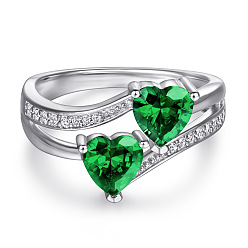 Emerald ring of grandmother 925 Sterling Silver Heart Jewelry Set with Multiple Gemstone Options