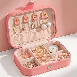 Light Coral PU Leather Jewerly Storage Boxes, with Magnetic Clasp, Rectangle, Light Coral, 16x11x5cm