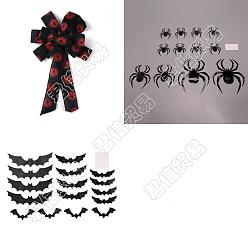 (52) Непрозрачная лаванда Наборы для украшения на тему хэллоуина, в том числе 2шт полиэстер украшение дисплея бантом, 28шт пластиковые наклейки на стены, разноцветные