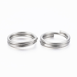 Stainless Steel Color 304 Stainless Steel Split Rings, Double Loops Jump Rings, Stainless Steel Color, 5x1mm, about 4mm inner diameter