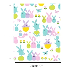 Butterfly Easter Theme Plastic HTV Heat Transfer Film, Iron on Transfer Vinyl Roll for Garment Accessories, Rectangle, Butterfly Pattern, 305x250mm