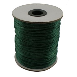 Морско-зеленый Нейлоновая нить, гремучий атласный шнур, цвета морской волны, 2 мм, 100 ярдов / рулон (300 футов / рулон)