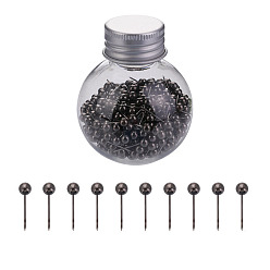Серый Сплав с пластиковыми иглами для одежды, регистрировать иглы, 4 мм, 420 шт / комплект
