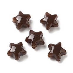 Coconut Brown Opaque Acrylic Beads, Star, Coconut Brown, 11x11.5x7mm, Hole: 2mm,  about 1245pcs/500g