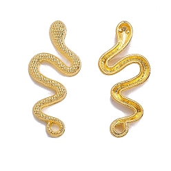 Golden Alloy Pendants, Snake, Golden, 31x14mm