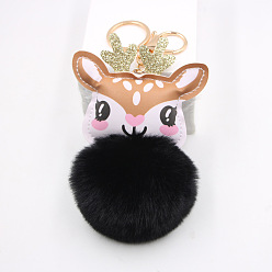 black Cute Deer Plush Keychain Pendant - Cartoon Toy Christmas Gift Bag Pendant.