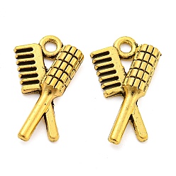 Античное Золото Сплавочные подвески тибетского стиля, расческа, без свинца и без кадмия, античное золото , 20x12x3 мм, отверстие : 1.8 мм, Около 500 шт / 500 г