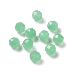 Medium Aquamarine Glass Imitation Austrian Crystal Beads, Faceted, Round, Medium Aquamarine, 6mm, Hole: 1mm