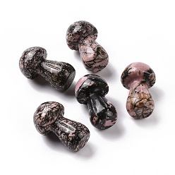 Родонит Натуральный камень родонит гуаша, инструмент для массажа со скребком гуа ша, для спа расслабляющий медитационный массаж, грибовидный, 36.5~37.5x21.5~22.5 мм