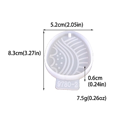 Stripe Easter Egg Pendant DIY Silicone Molds, Resin Casting Molds, for UV Resin, Epoxy Resin Jewelry Making, Stripe, 83x52x6mm, Inner Diameter: 70x48x5mm
