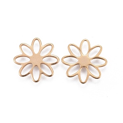 Golden 304 Stainless Steel Charms, Flower, Golden, 15.5x1mm, Hole: 5x2mm